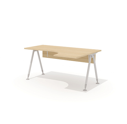 GM-106R + G-87 Эргономичный стол на металлокаркасе правый Гамма дуб Виченца / беж