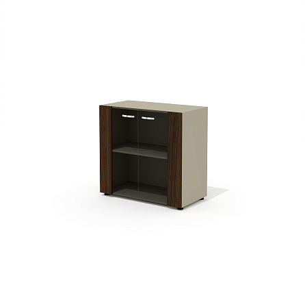 NT-41 Шкаф  88x46x84,5 Ньютон / New.Tone орех Ондо шпон (Италия) /стекло тонированное серое