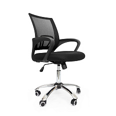 RT-696 Кресло сетка, крестовина хром, ТопГан обивка черный