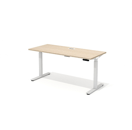 DD-70-2.1 + DD-1601-DD02 Прямой стол (подъёмный механизм) с люком Drive дуб выбеленный