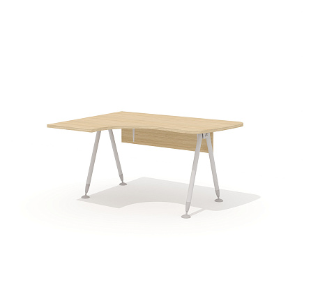 GM-103L + G-85 Эргономичный стол на металлокаркасе левый Гамма дуб  Виченца / беж