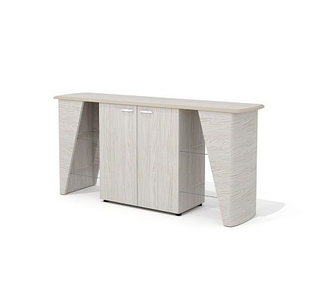 NT-33 Греденция 210x52x98,5 New.Tone дуб серебристый шпон (Италия) /1019/стекло матовое