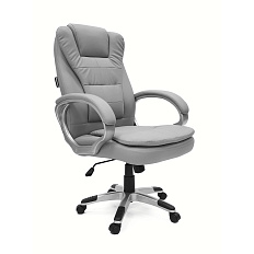GY-2540 Кресло экокожа+кожзам, крестовина пластик, механизм Топ Ган обивка серый