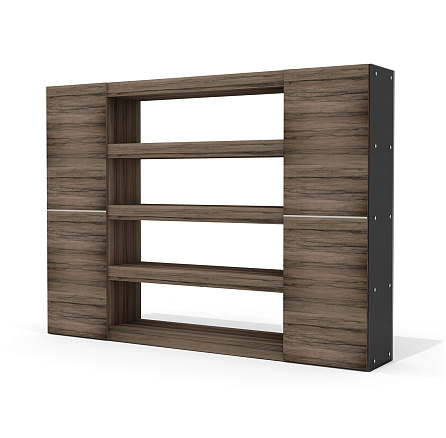 GS-6M + GS-9 (x2) Шкаф Глазго лимба темная / стекло тонированное