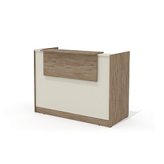 Стойка администратора прямая с декоративной панелью 143,6х78,7х109,8 беж/дуб верцаска