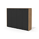 Шкаф для документов (комплектация 17) 206,8х46,4х157,6 Зенон дуб Сиена/черный кашемир/черный