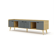 REM-35 Тумба опорная 223x55x65 Remo графит/дуб Сорано