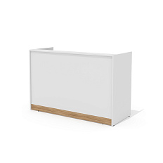 Стойка администратора прямая 163,6х68х108 белый/вяз швейцарский