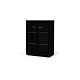 Шкаф для документов (компл-я 5) 91,2х46х126,5 Квинс Слим черный матовый/антрацит/стекло черное