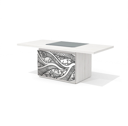 TS-200 + TS-100.4 Стол руководителя с траверсом Time.S дуб Эльза