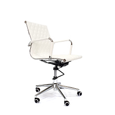 RT-04Q-1 Кресло экокожа, крестовина хром knee-tilt обивка белый 86