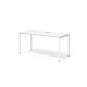 RM-2.1 + F-22 Стол прямой с люком на металлокаркасе Rio Project белый