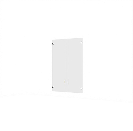 А-01.2 Двери средние стеклянные 78x0,5x116 см, Агат стекло прозрачное  ольха/светло-серый