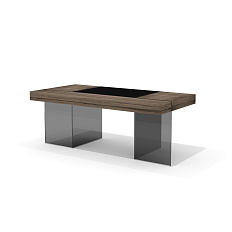 GS-1N M Стол руководителя Глазго / Glass.Go 200х100х79 лимба тёмная/стекло тонированное