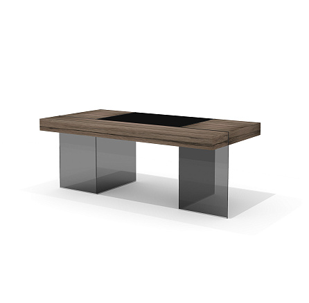 GS-1N M Стол руководителя Глазго / Glass.Go 200х100х79 лимба тёмная/стекло тонированное