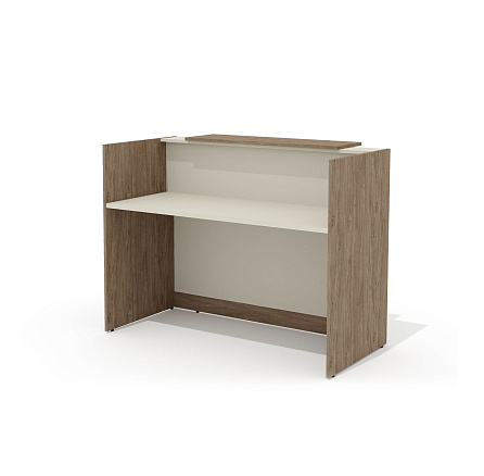 Стойка администратора прямая с декоративной панелью 123,6х78,7х109,8 беж/дуб верцаска