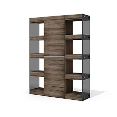 GS-7M Шкаф-гардероб 144х42х185 Глазго / Glass.Go лимба тёмная/стекло тонированное