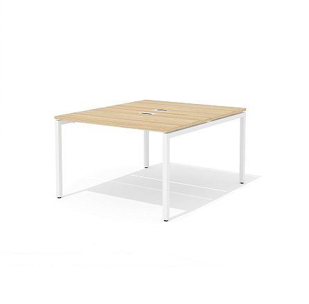 RM-4.1 (x2) + F-44 Сдвоенный стол прямой с люком на металлокаркасе Rio Project швейцарский вяз / белый