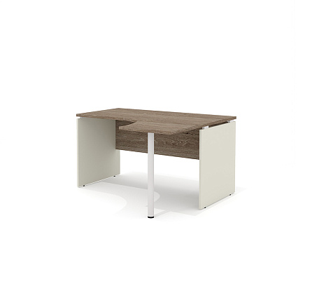 R-3.2L + L-710 Эргономичный стол левый с опорой Rio Base дуб Верцаска/беж