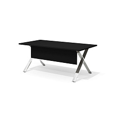 KVS-180K + KVS-77 Стол руководителя с траверсом Kvins Slim чёрный
