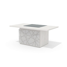 TS-180 + TS-100.3 Стол руководителя с траверсом Time.S дуб Эльза