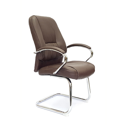 RT-090BS Кресло экокожа, полозья хром обивка коричневый 67