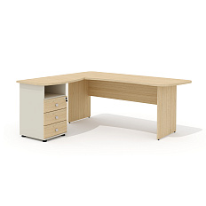 G-118L + G-118.1L + G-27J Составной эргономичный стол левый Гамма дуб Виченца / беж