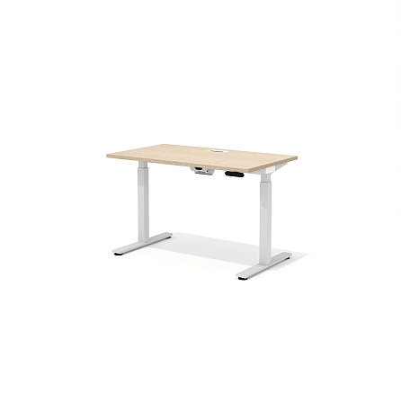DD-70-4.3 + DD-1601-DD02 Прямой стол (подъёмный механизм) с заглушками Drive дуб выбеленный